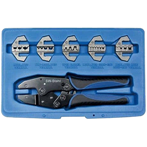 SW-Stahl Terminal Crimping Plier Set 42585L with 5 Adapters