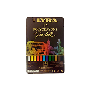 Lyra Pastell Polycrayons Set Tin of 12 Assorted Fine Art Crayons