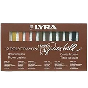 Lyra Polycrayons Set of 12 Brown Pastels Skin Tones